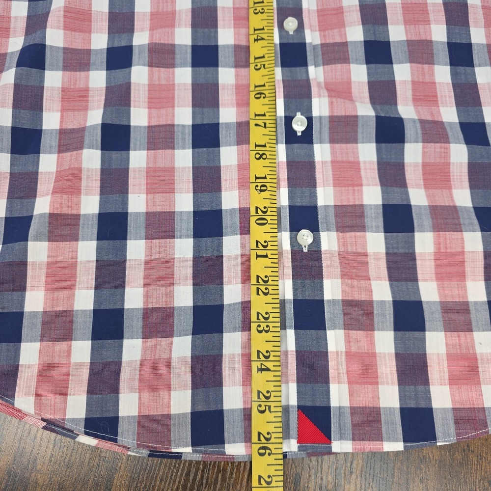 UNTUCKit Redalelli Long Sleeve Button Down Red White Blue Plaid Men's L Slim WF - Picture 8 of 8